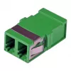 EFB-ELEKTRONIK LC Duplex OM5 Fiber Optic Coupler, One-Piece, Flangeless, Lime Green, Ceramic Sleeve