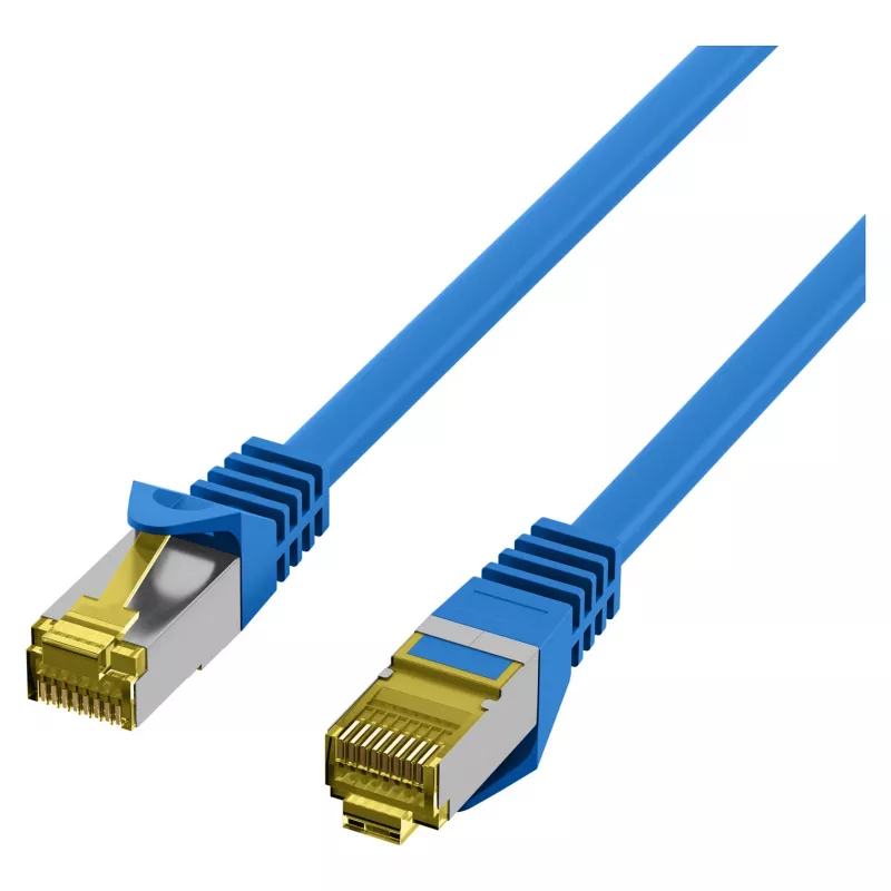 EFB RJ45 Patchkabel Cat.6A S/FTP LSZH Cat.7 Rohkabel Blau 0,15m