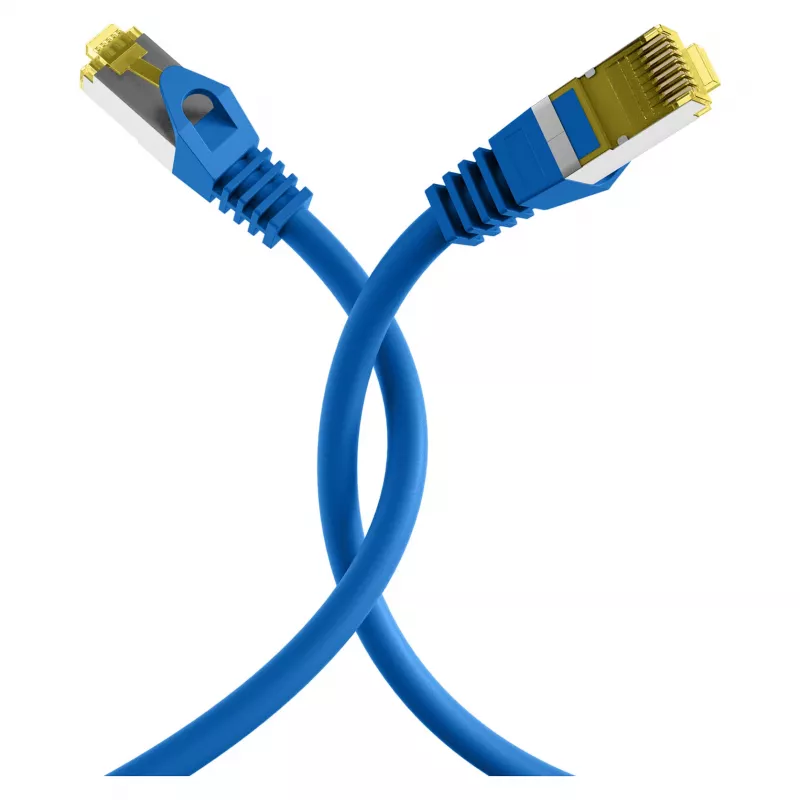 EFB RJ45 Patchkabel Cat.6A S/FTP LSZH Cat.7 Rohkabel Blau 0,15m