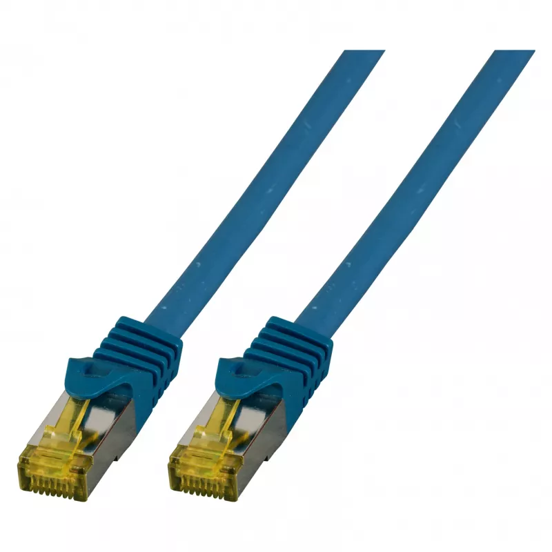 EFB RJ45 Patchkabel Cat.6A S/FTP LSZH Cat.7 Rohkabel Blau 0,15m