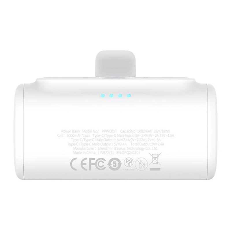 Baseus Compact 5000mAh 20W USB-C Power Bank Weiß