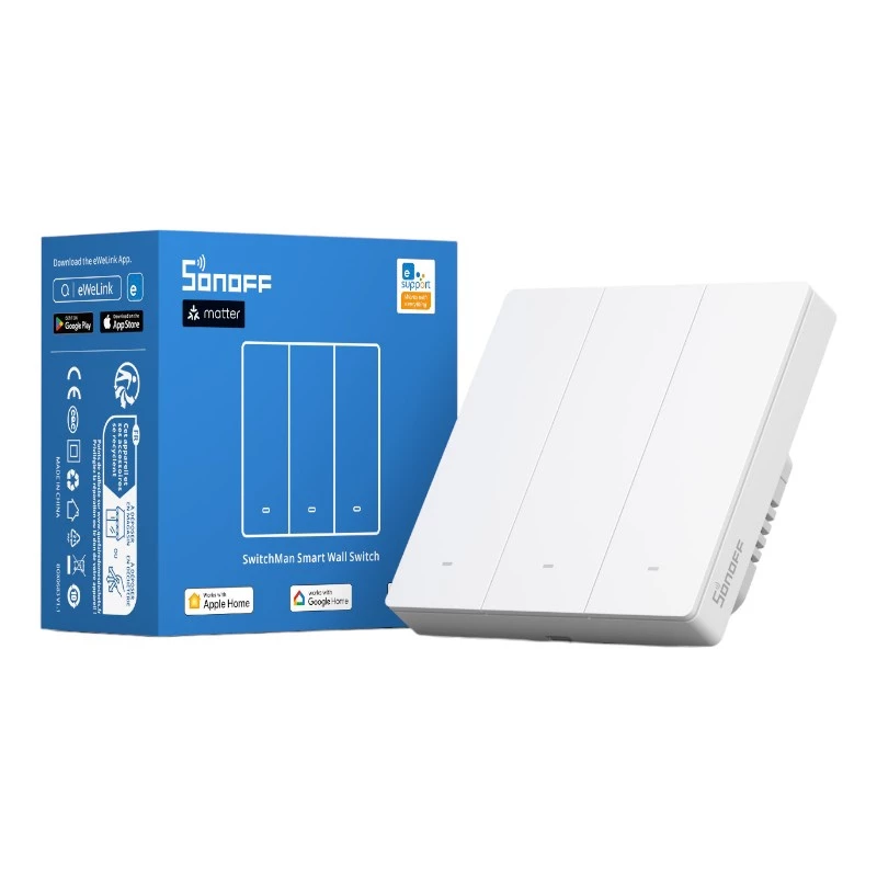 SONOFF M5-3C-86W WiFi Matter Smart Wandschalter (3-Kanal) Weiß