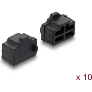 Delock RJ45 Staubschutzabdeckung 10 Stück Silikon Schwarz (87547)
