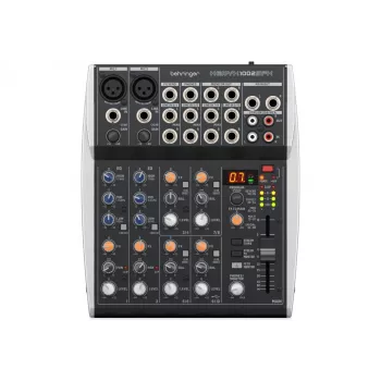Behringer XENYX 1002SFX Audio Mixer mit 10 Eingängen, 2 XENYX Mikrofonvorverstärkern, 3-Band EQ, KLARK TEKNIK FX Prozessor, 100 Presets