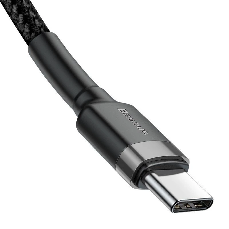 Baseus Cafule USB-C auf USB-C Kabel PD 2.0 QC 3.0 60W 1m (Schwarz/Grau)