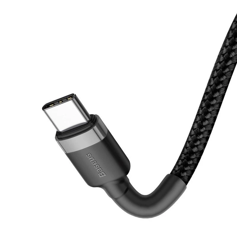 Baseus Cafule USB-C auf USB-C Kabel PD 2.0 QC 3.0 60W 1m (Schwarz/Grau)