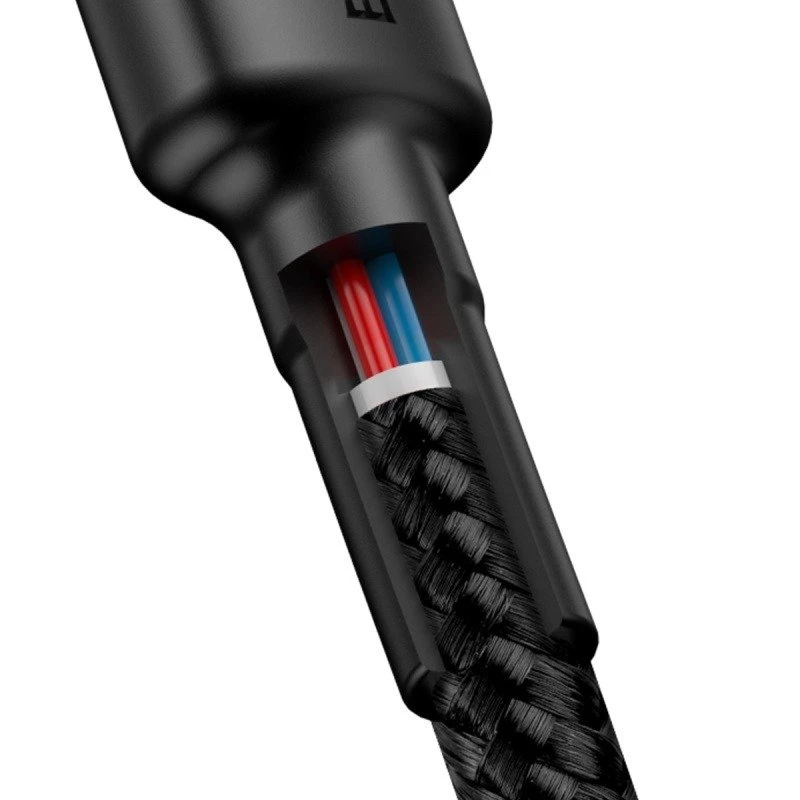 Baseus Cafule USB-C auf USB-C Kabel PD 2.0 QC 3.0 60W 1m (Schwarz/Grau)