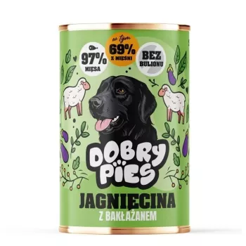 DOBRY PIES Lamm mit Aubergine - Nassfutter für Hunde - 400g