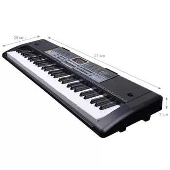 MQ 6136L Keyboard-Orgel mit Mikrofon für Kinder - 61 Tasten, Schwarz