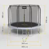 REBEL Active Trampoline PRO 10ft/305 cm mit Sicherheitsnetz, Schwarz/Blau