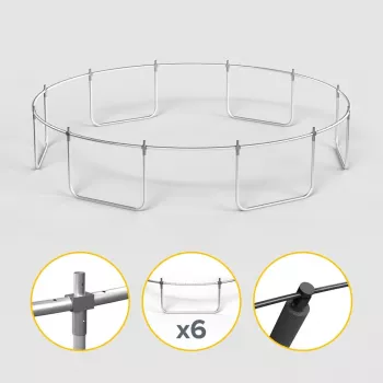 REBEL Active Trampoline PRO 14ft/427 cm mit Sicherheitsnetz und Leiter