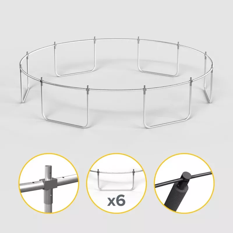 REBEL Active Trampoline PRO 14ft/427 cm mit Sicherheitsnetz und Leiter