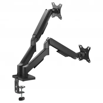 Equip Dual Monitor Desk Mount für 17-32 inch Bildschirme, 360° Drehung, Gasfeder, 9 kg Tragfähigkeit, Schwarz