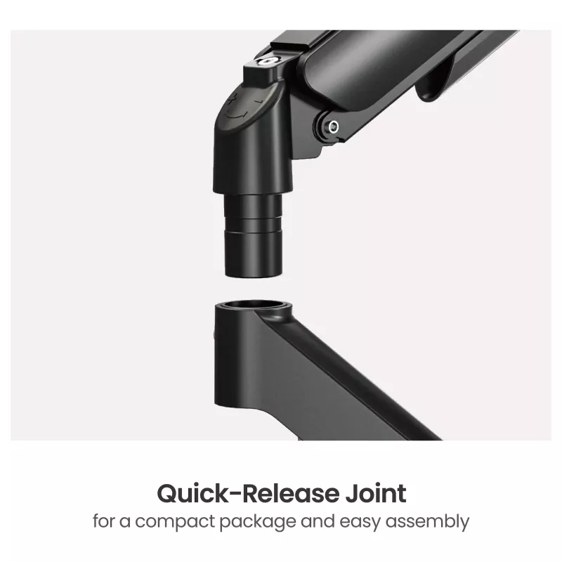 Equip Dual Monitor Desk Mount für 17-32 inch Bildschirme, 360° Drehung, Gasfeder, 9 kg Tragfähigkeit, Schwarz