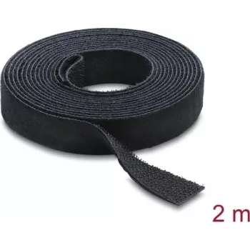 Delock Klettband auf Rolle Schwarz L 2 m x B 13 mm (19030)