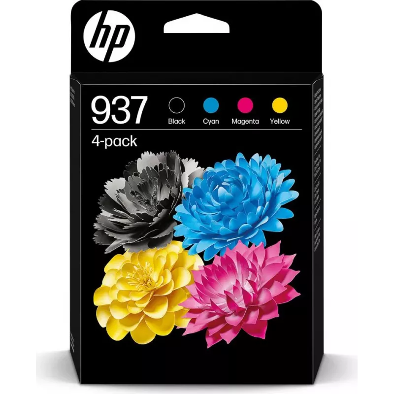 HP 937 Original Tintenpatrone 4er-Pack (Schwarz, Cyan, Magenta, Gelb)