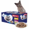 PREVITAL Mega Box Kalb, Lachs, Leber, Huhn - Nassfutter für Katzen - 40x100g
