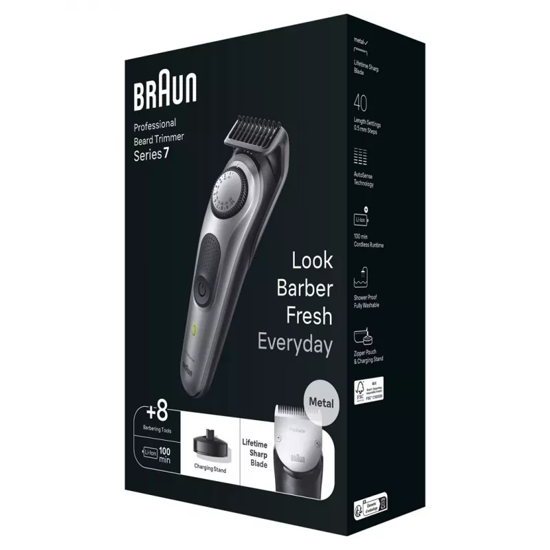Braun BT7420 Barttrimmer - All-in-One-Trimmer - Schwarz/Grau
