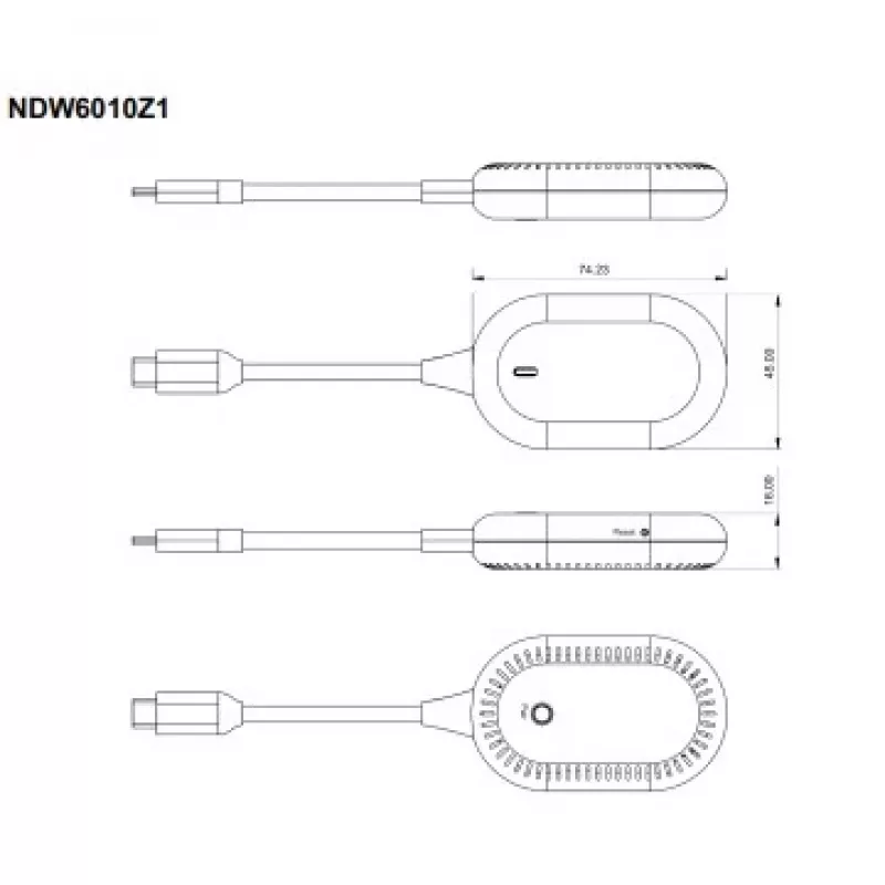Bluechip Wireless Display Dongle HDMI (NWD6000) USB-C (DP Alt Mode) zu HDMI mit USB-A-Stromversorgung