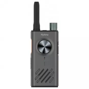 Hytera S1 HYT-S31 B1 0.5W UHF 446MHz PMR446 Funkgerät mit herausnehmbarem Li-Polymer 2200mAh Akku, Dual-PTT-Taste, Gürtelclip, 3,5mm Audioanschluss, 5,4cm Antenne - Grau