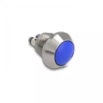 Delock Drucktaster 12 mm 2 x Schraubanschluss Blau