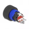 Delock 22 mm Einbau-Drucktaster, flach, rote LED, Lötanschlüsse, 1 NO, 230 V AC/DC