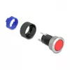 Delock 22 mm Einbau-Drucktaster, flach, rote LED, Lötanschlüsse, 1 NO, 230 V AC/DC