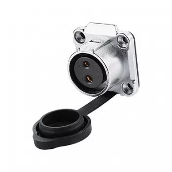 Good Connections Industrial Power Connector S1 - 2-Pin Straight Male - Metal Housing - Gold Plated Contacts - IP67 - M20
