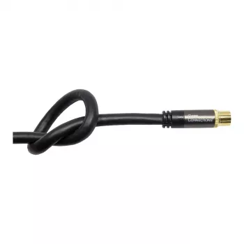 Good Connections SmartFLEX SAT Antennenkabel, IEC/Coax Winkelstecker auf Buchse, vergoldet, vierfach geschirmt, 120 dB, Schwarz, 1,5 m (GC-M2072)