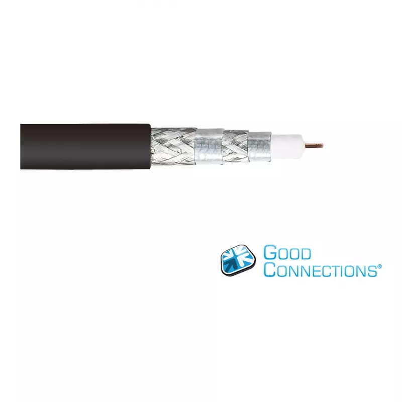 Good Connections SmartFLEX SAT Antennenkabel, IEC/Coax Winkelstecker auf Buchse, vergoldet, vierfach geschirmt, 120 dB, Schwarz, 1,5 m (GC-M2072)