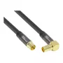 Good Connections SmartFLEX SAT Antennenkabel, IEC/Coax Winkelstecker auf Buchse, vergoldet, vierfach geschirmt, 120 dB, Schwarz, 1,5 m (GC-M2072)