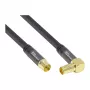 Good Connections SAT-Antennenkabel SmartFLEX, IEC/Coax Stecker gewinkelt auf Buchse, vergoldet, vierfach geschirmt, 120 dB, Schwarz, 2 m