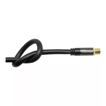 Good Connections SAT-Antennenkabel SmartFLEX, IEC/Coax Stecker gewinkelt auf Buchse, vergoldet, vierfach geschirmt, 120 dB, Schwarz, 2 m