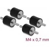Delock Vibrationsdämpfer M4 x 0,7 mm D 15 x H 15 mm mit 2 x Außengewinde 4 Stück Schwarz (60799)