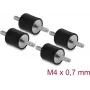 Delock Vibrationsdämpfer M4 x 0,7 mm D 15 x H 15 mm mit 2 x Außengewinde 4 Stück Schwarz (60799)