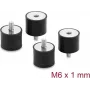 Delock Vibrationsdämpfer M6 x 1 mm D 25 x H 20 mm mit Innen- und Außengewinde 4 Stück Schwarz
