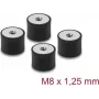 Delock Vibrationsdämpfer M8 x 1,25 mm D 30 x H 20 mm mit 2x Innengewinde 4 Stück Schwarz (60827)