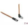 Delock M12 X-codiert 8-polig Stecker gerade auf RJ45 Stecker nach oben abgewinkelt S/FTP geschirmt Cat.6A Patchkabel 2 m Orange
