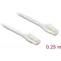 Delock RJ45 Flach-Patchkabel Cat.8.1 U/FTP bis 40 Gbps 0,25 m Weiß (81023)