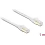 Delock RJ45 Flach-Patchkabel Cat.8.1 U/FTP 40 Gbps 1 m Weiß (81025)