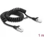 Delock RJ50 Spiralkabel Stecker-Stecker 1 m Schwarz (88161)
