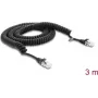 Delock RJ50 Spiralkabel Stecker-Stecker 3 m Schwarz (91236)