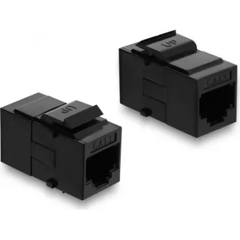 Delock Keystone Modul Kuppler RJ12 Buchse zu RJ12 Buchse Cat.3 Kunststoff Schwarz (91378)