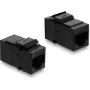 Delock Keystone Modul Kuppler RJ12 Buchse zu RJ12 Buchse Cat.3 Kunststoff Schwarz (91378)