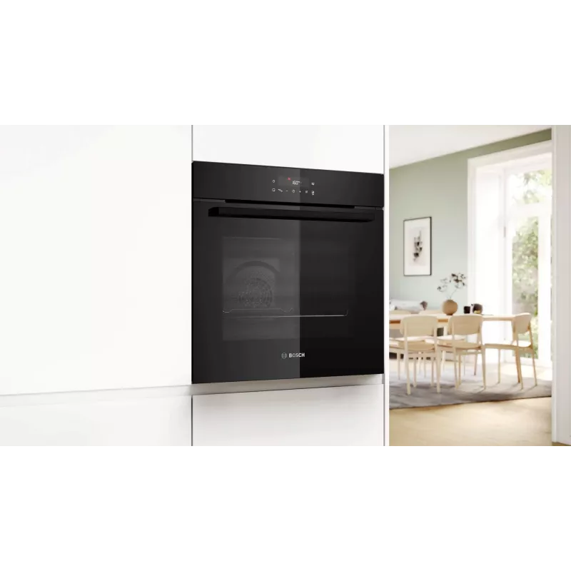 BOSCH HBG571EB4 Einbaubackofen, Schwarz, 71 L, Pyrolytische Selbstreinigung, 7 Heizarten