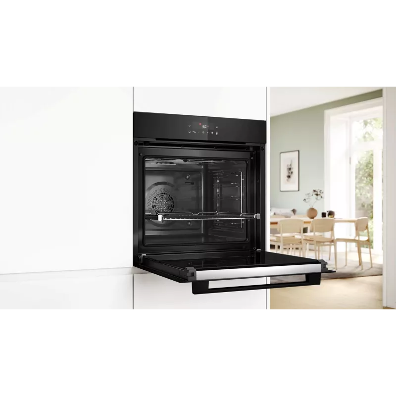 BOSCH HBG571EB4 Einbaubackofen, Schwarz, 71 L, Pyrolytische Selbstreinigung, 7 Heizarten
