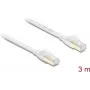 Delock RJ45 Flach-Patchkabel Cat.8.1 U/FTP bis zu 40 Gbit/s 3 m Weiß (81027)