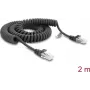 Delock RJ50 Spiralkabel Stecker-Stecker 2 m Schwarz (91235)