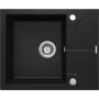 1-Bowl Granite Sink with Drainer DEANTE Black Nero Mat Andante