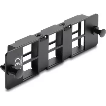 Delock Adapter Panel für Keystone-Module 6 Port Schwarz 19 Zoll HD Patch Panel 67508